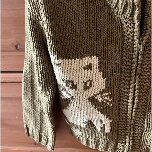 *SOLD* BETSEY JOHNSON GREEN KITTEN CARDIGAN SWEATER SIZE LARGE & MEDIUM - Picture 6 of 8